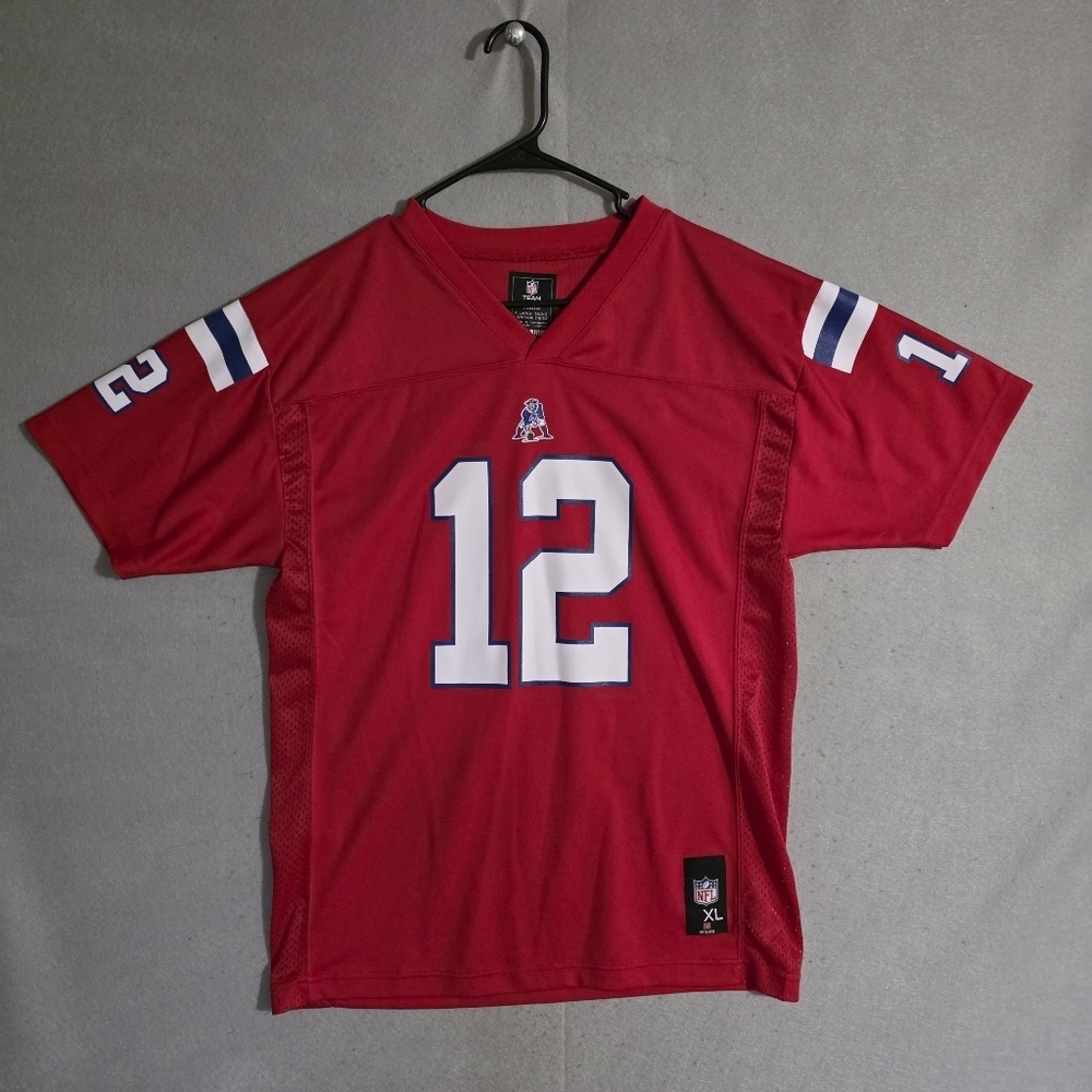 NWOT NFL Team Apparel New England Patriots Tom Brady #12 Jersey Size Youth XL